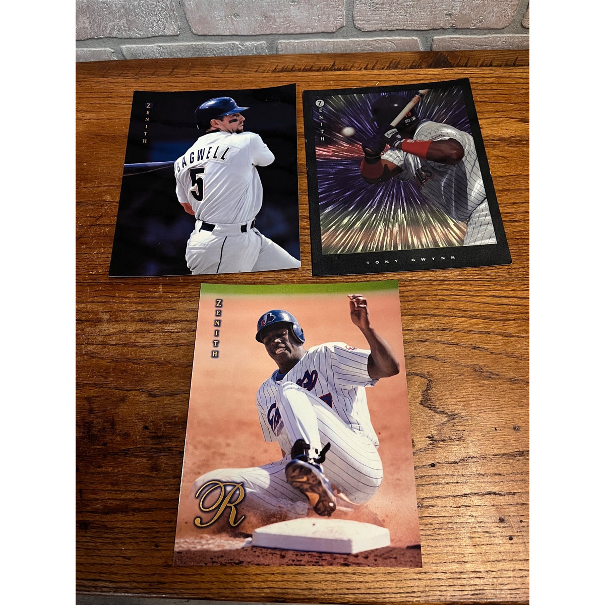 Vintage 1997 Pinnacle Zenith 8 X 10 Baseball Cards Tony Gwynn Bagwell Guerrero