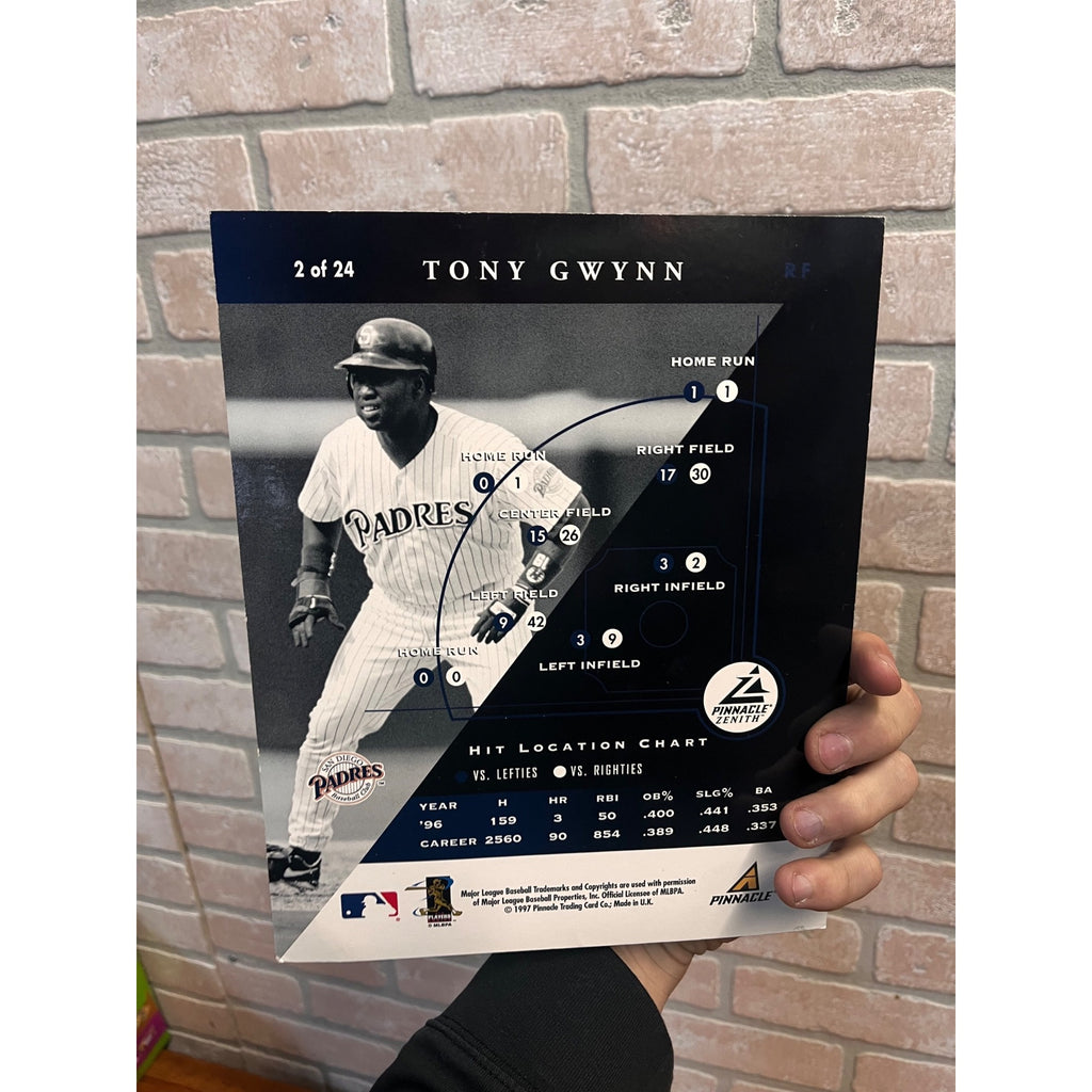 Vintage 1997 Pinnacle Zenith 8 X 10 Baseball Cards Tony Gwynn Bagwell Guerrero