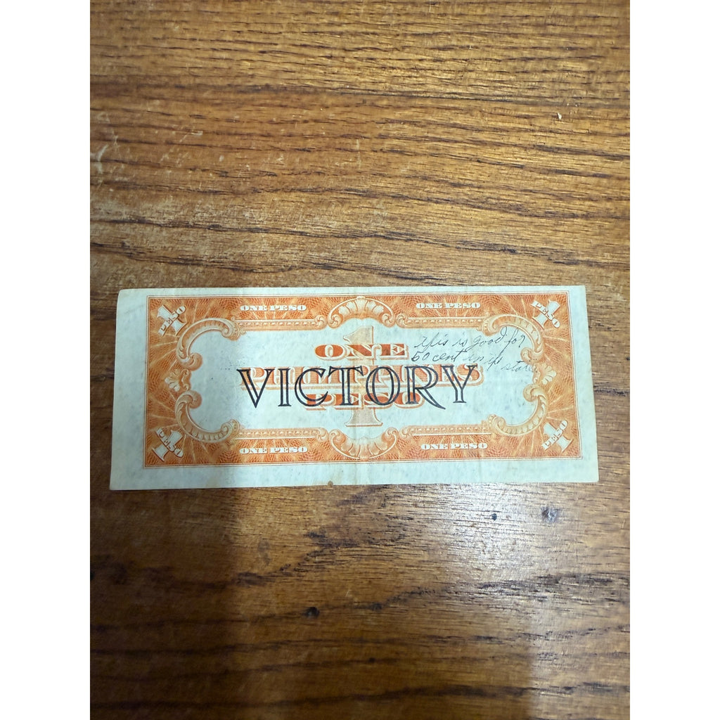 1944 Philippines Victory Series No. 66 One Peso Banknote Circulated