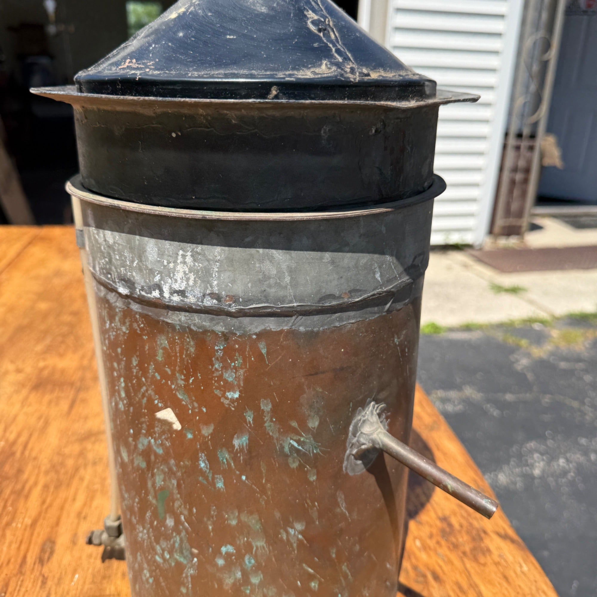 Antique Copper Moonshine Still Condenser Apparatus Primitive Farm Decor