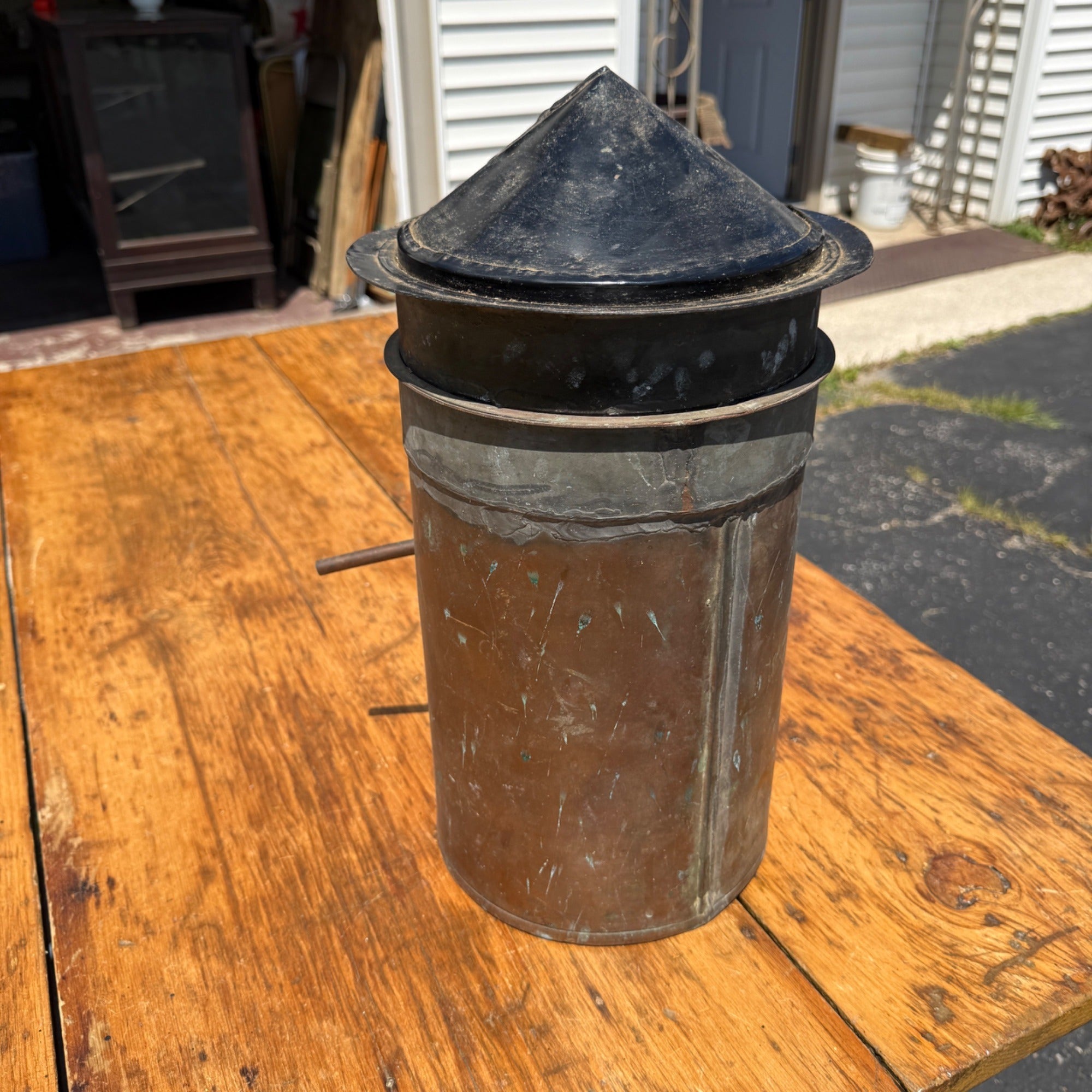 Antique Copper Moonshine Still Condenser Apparatus Primitive Farm Decor