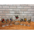 Vintage West Virginia Glass Co. Water Pitcher and Glasses with Song Birds 7pc Set
