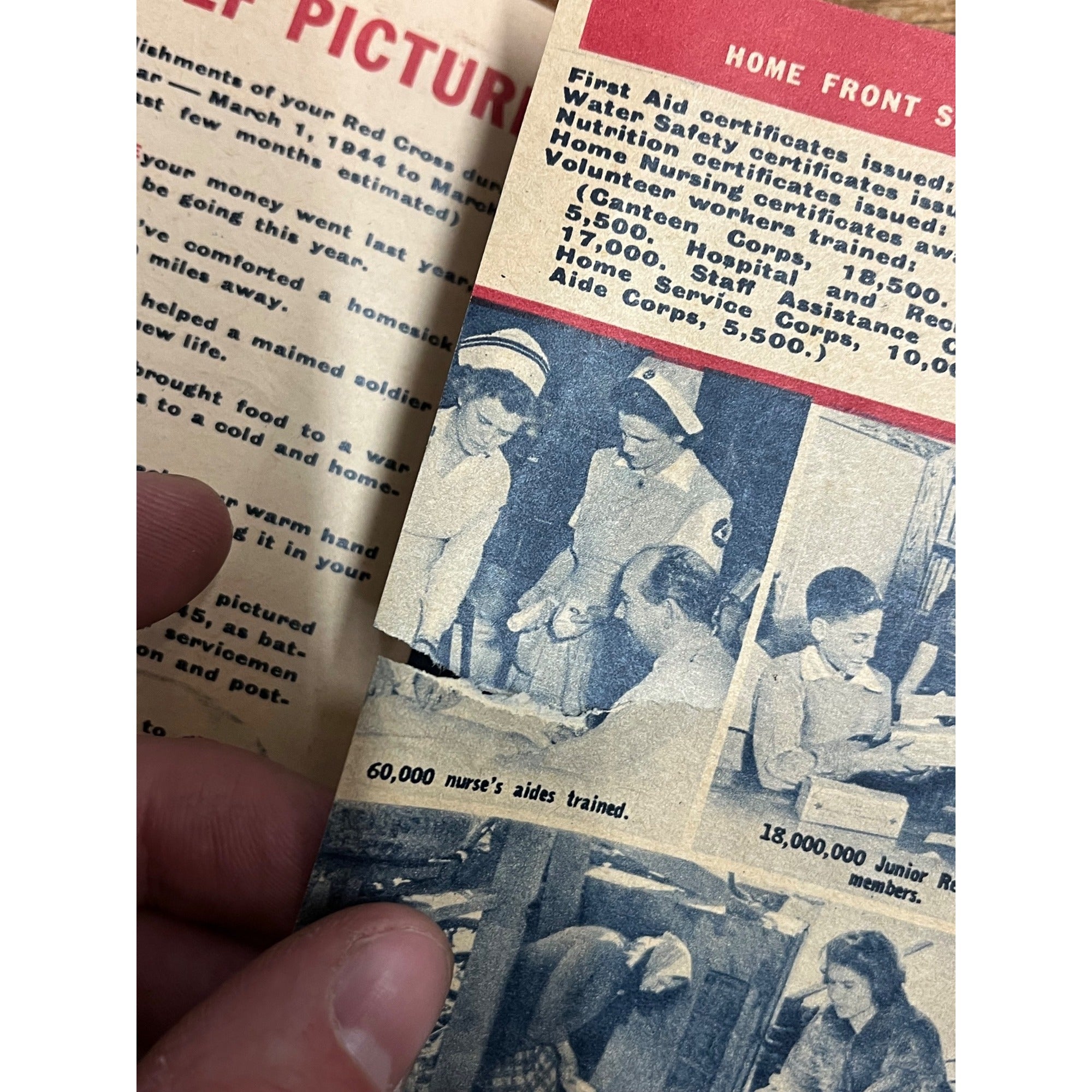 Vintage Red Cross 1945 War Fund Foreign War Relief Brochure WWII Historical Memorabilia