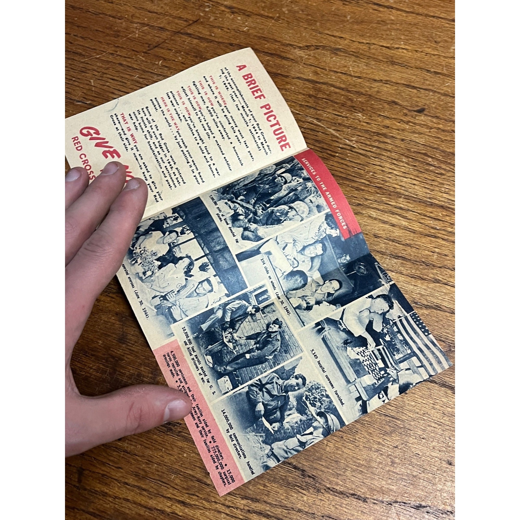 Vintage Red Cross 1945 War Fund Foreign War Relief Brochure WWII Historical Memorabilia
