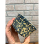 Vintage Robinson Ransbottom Pottery Small Stoneware Crock Dish Blue Sponge Pattern Roseville Ohio