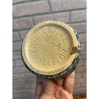 Vintage Robinson Ransbottom Pottery Small Stoneware Crock Dish Blue Sponge Pattern Roseville Ohio