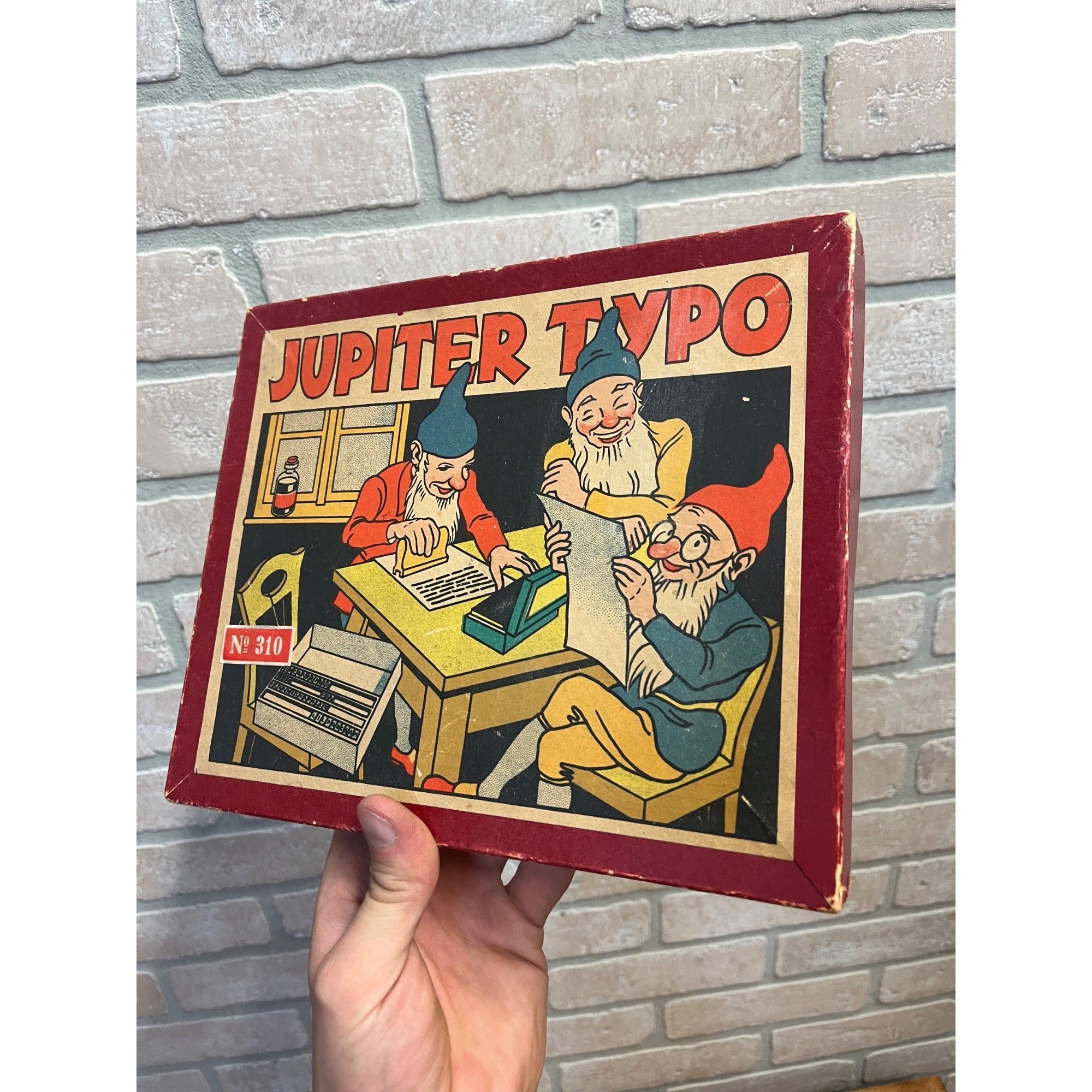 Vintage Jupiter Typo Children's Typesetter Set No. 310 Gnome Artwork Stamping Printing Circa 1950