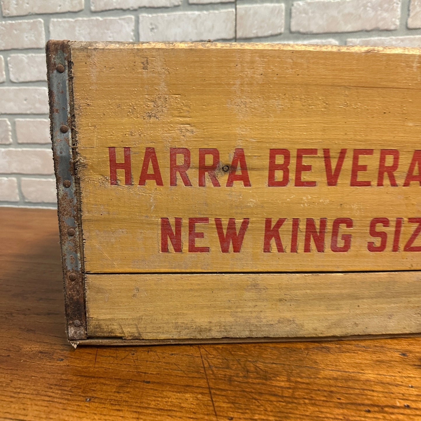 Wood Crate Box Holder Soda Pop Beverage Harra Oshkosh Wis  New King size