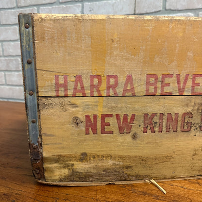 Wood Crate Box Holder Soda Pop Beverage Harra Oshkosh Wis  New King size