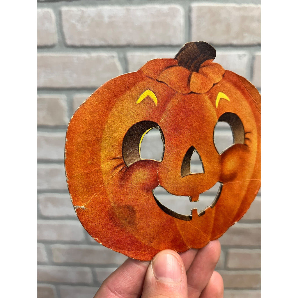 Vintage 1960s Halloween Jack o' Lantern JOL Diecut --  Dennison? Beistle?