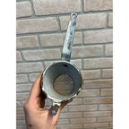 Antique Primitive Grey Graniteware Enamelware Handled Strainer Mesh Screen Farmhouse Kitchen Decor