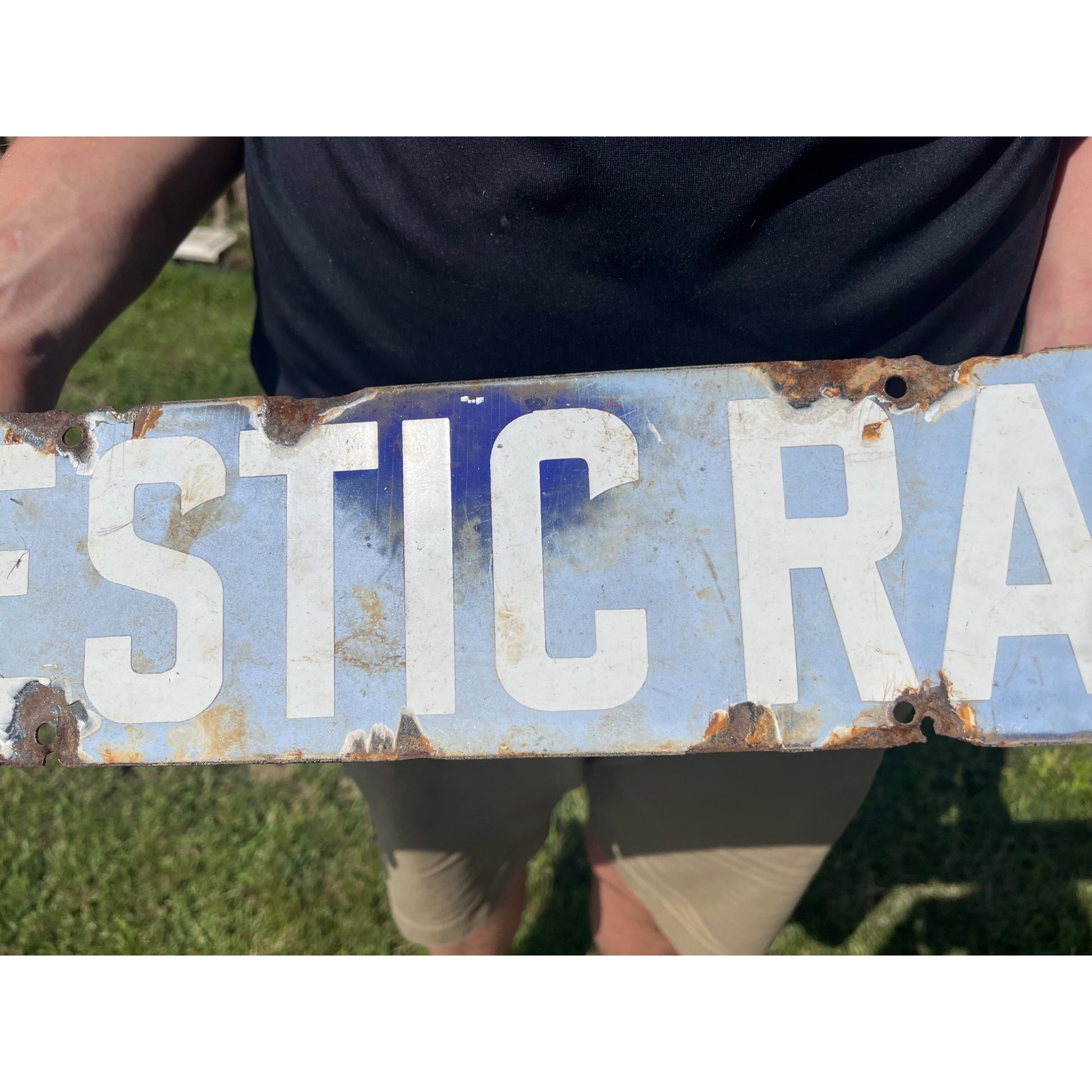 Vintage 1900s Majestic Mfg Co. Stoves & Ranges Porcelain Advertising Sign St Louis