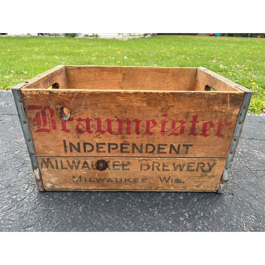 Vintage Braumeister Independent Brewery Milwaukee WI Wooden Beer Crate Case