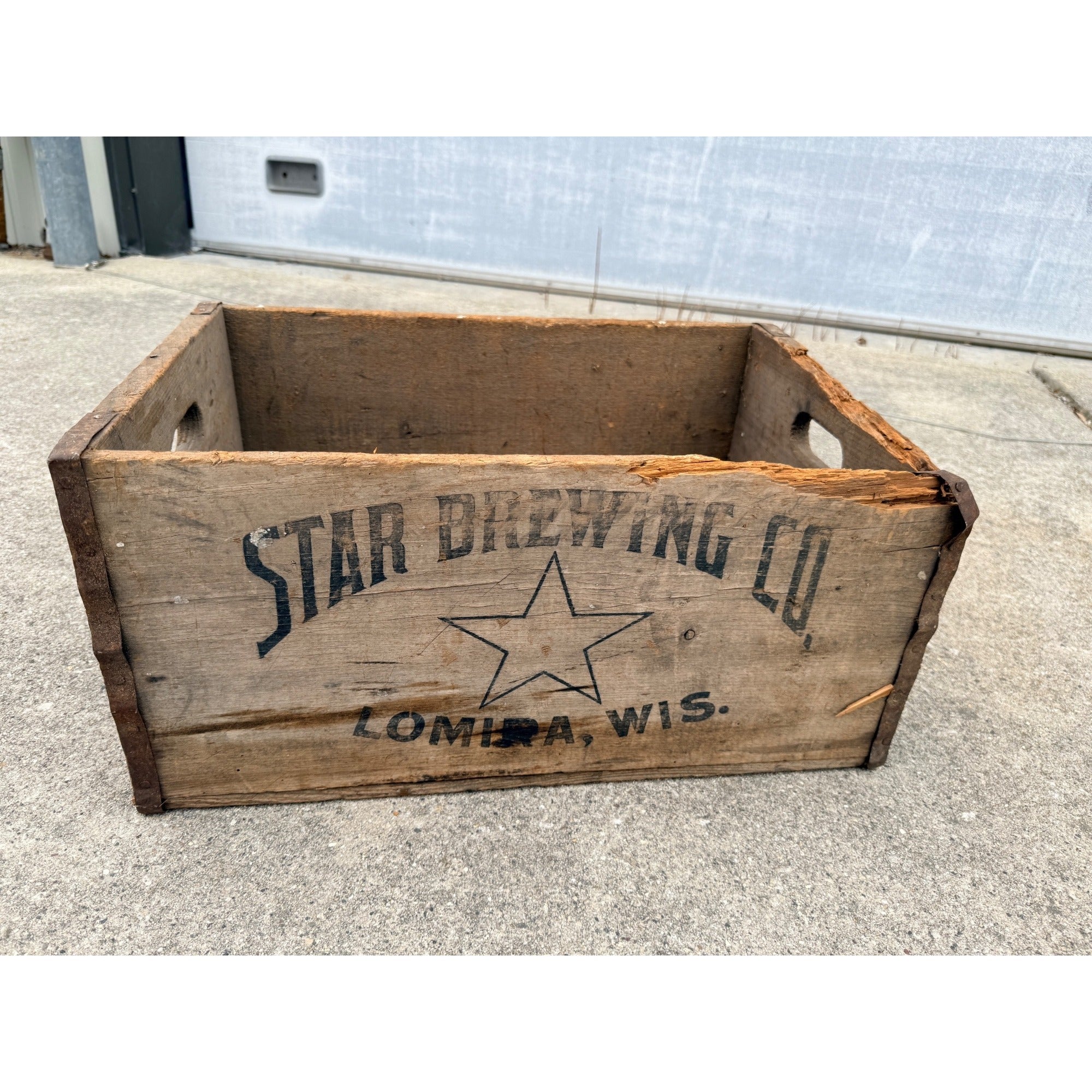 Vintage Star Brewing Co. Lomira Wisconsin Wooden Beer Crate Case Pre-Pro Wis