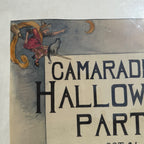 Original 1930s Halloween Party Poster Artist Signed Antique Watercoloring Artwork