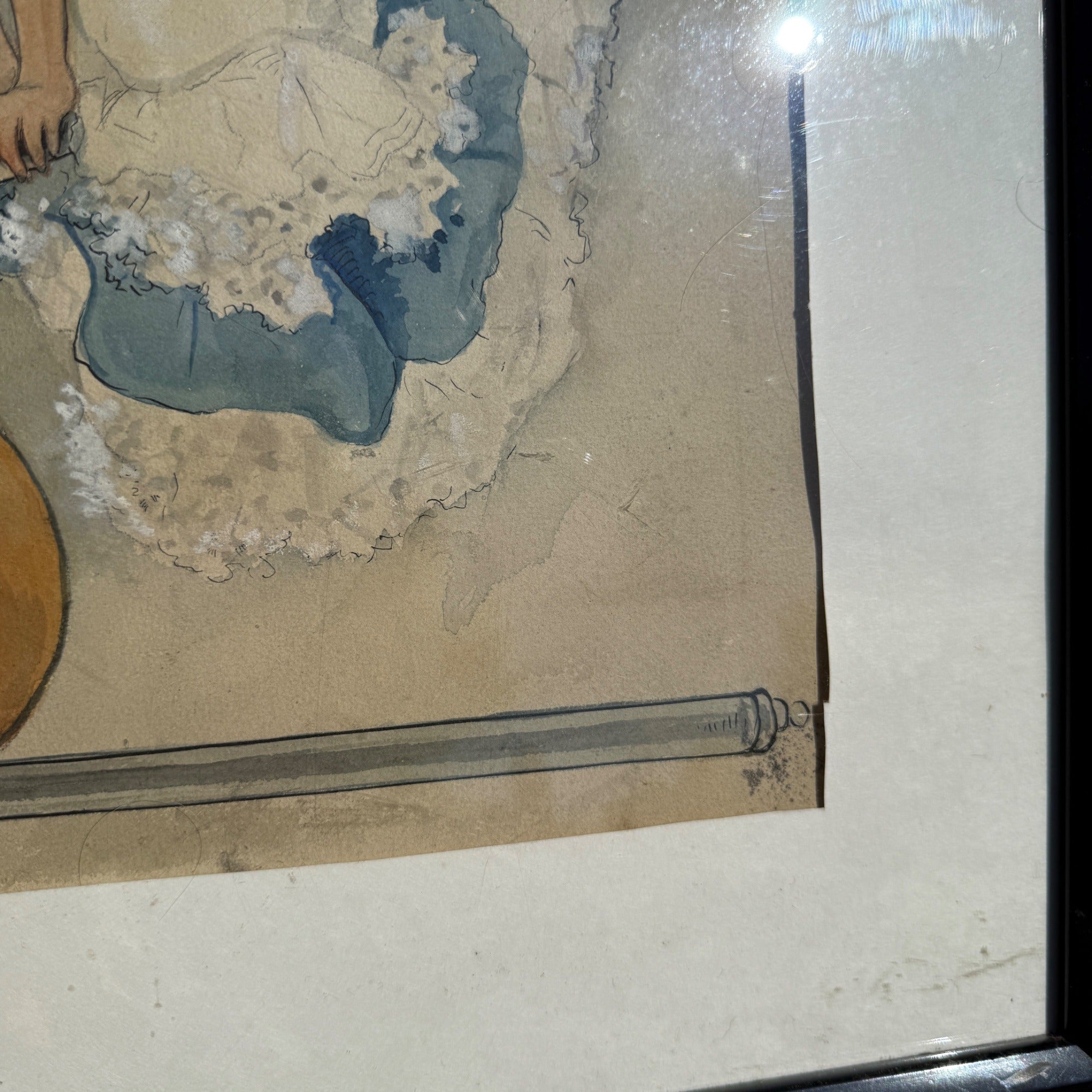 Original 1930s Halloween Party Poster Artist Signed Antique Watercoloring Artwork