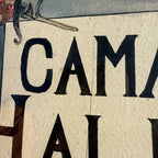 Original 1930s Halloween Party Poster Artist Signed Antique Watercoloring Artwork