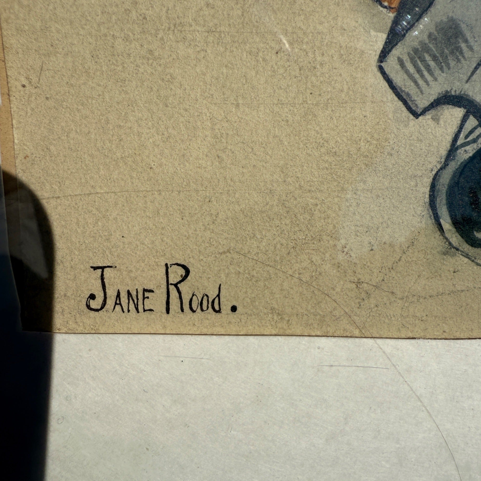 Original 1930s Halloween Party Poster Artist Signed Antique Watercoloring Artwork