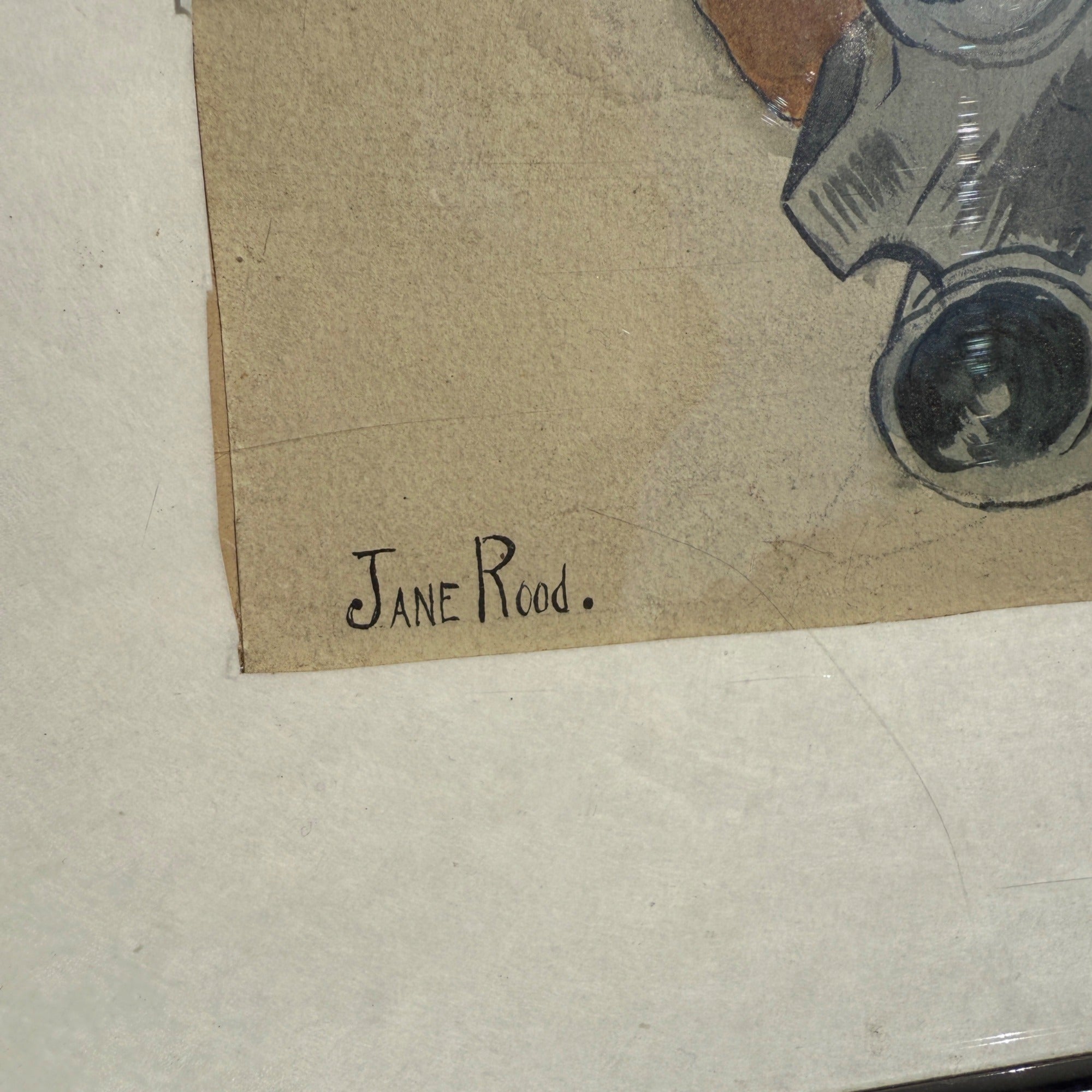 Original 1930s Halloween Party Poster Artist Signed Antique Watercoloring Artwork