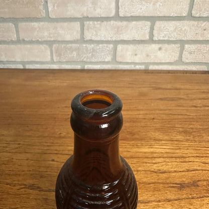 Vintage 1964 Orange Crush brown Ribbed Crushie Bottle ACL Glass 1095