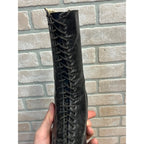 Antique 19th c. Victorian Black Leather Lace-Up Boots Edwardian 1890s Tall 10.5"