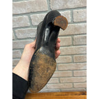 Antique 19th c. Victorian Black Leather Lace-Up Boots Edwardian 1890s Tall 10.5"