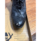 Antique 19th c. Victorian Black Leather Lace-Up Boots Edwardian 1890s Tall 10.5"