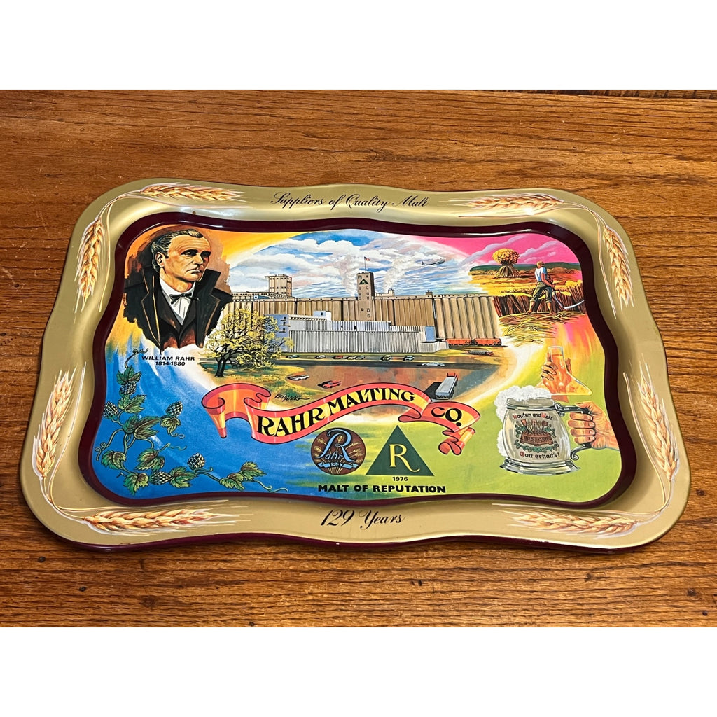 Vintage 1976 Rahr Malting Company oversized beer tray Manitowoc Wis 19X13