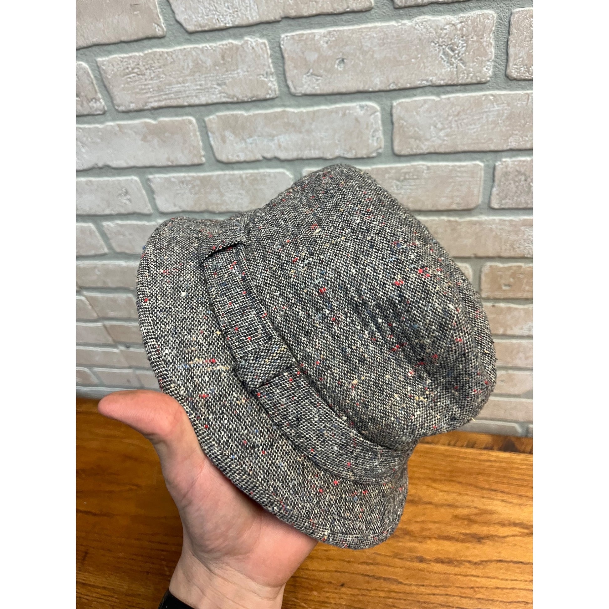 Vintage Country Gentlemen Traveler Curshable Tweed Men's Hat Red Feather 7-1/8