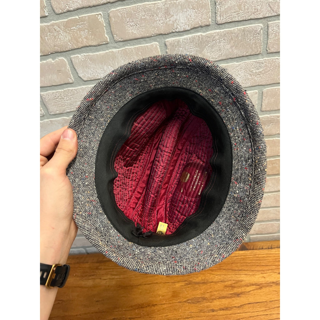Vintage Country Gentlemen Traveler Curshable Tweed Men's Hat Red Feather 7-1/8