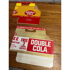 (2) Vintage Double Cola NOS Soda Carrier Totes Advertising Bottle Carrier