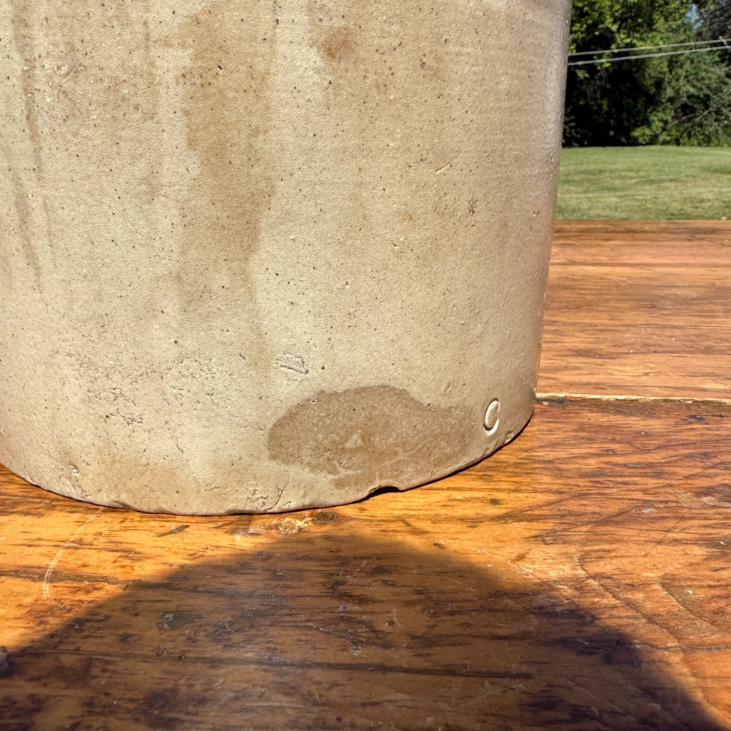 Antique 3 Gallon Stoneware Jug Cobalt Blue 3 Salt Glaze Primitive Crock Jug Akron?