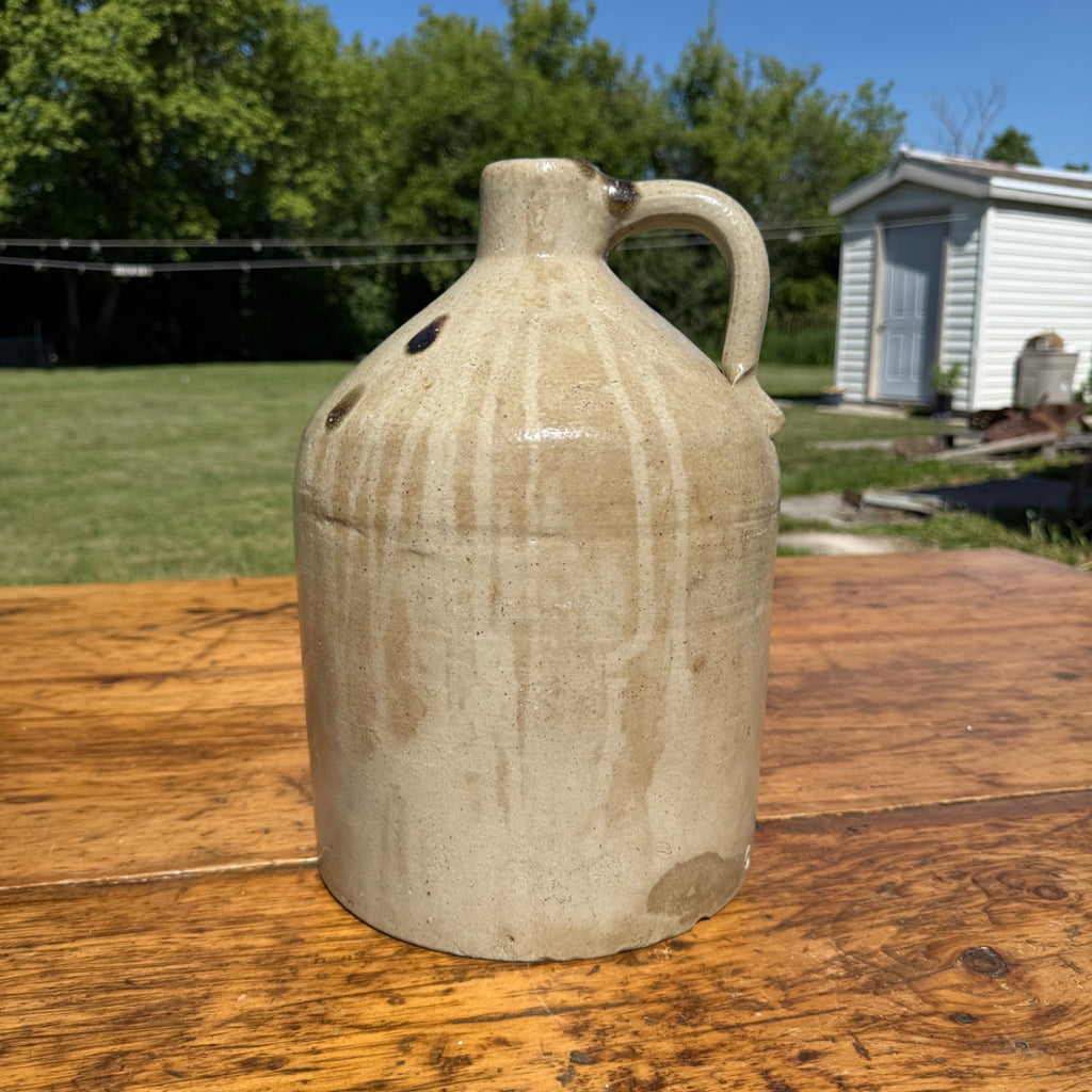 Antique 3 Gallon Stoneware Jug Cobalt Blue 3 Salt Glaze Primitive Crock Jug Akron?