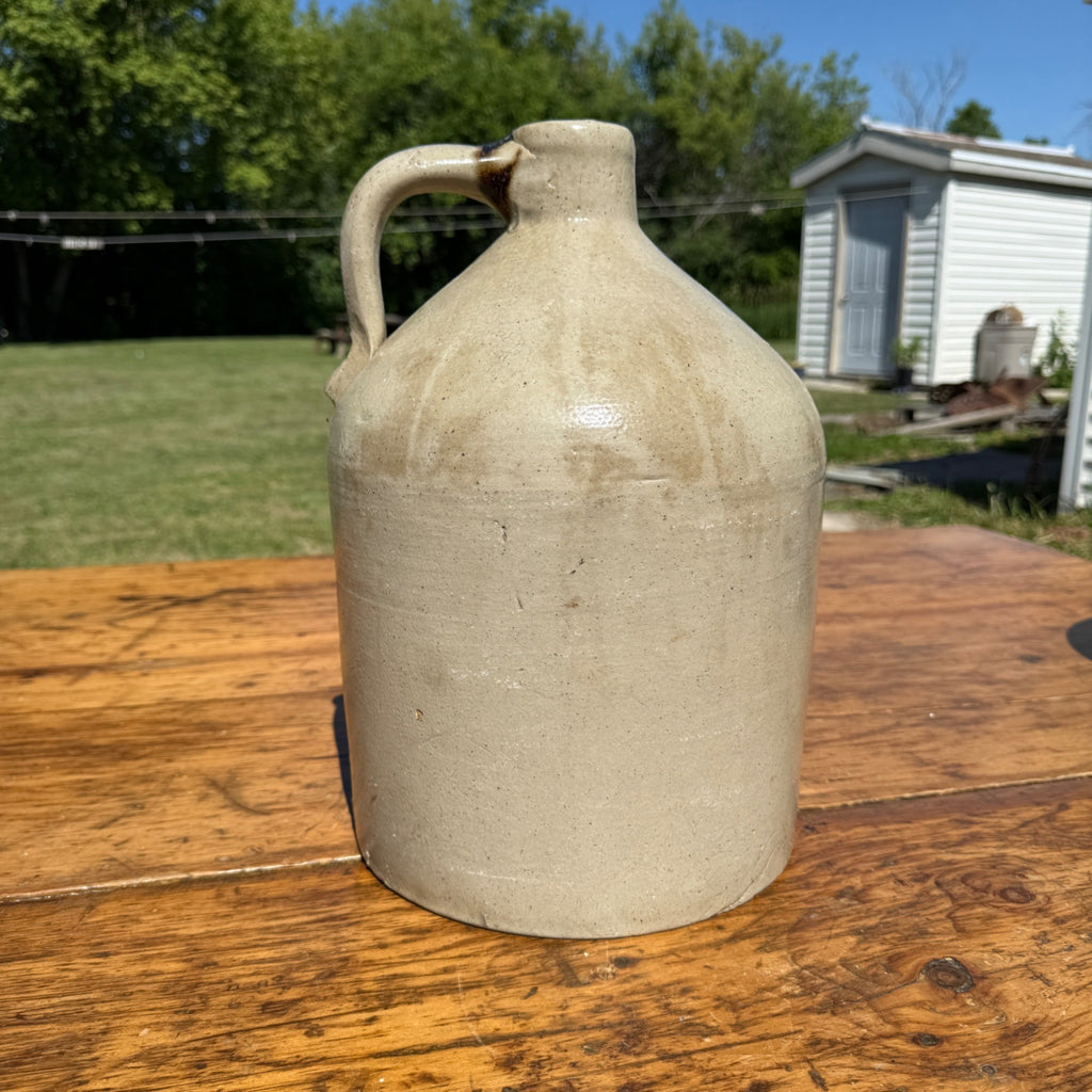 Antique 3 Gallon Stoneware Jug Cobalt Blue 3 Salt Glaze Primitive Crock Jug Akron?