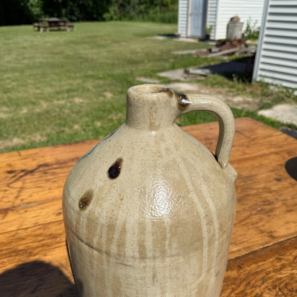 Antique 3 Gallon Stoneware Jug Cobalt Blue 3 Salt Glaze Primitive Crock Jug Akron?