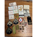 Vintage WWII Soldier Estate Lot Medals Service Patches Bars Ephemera