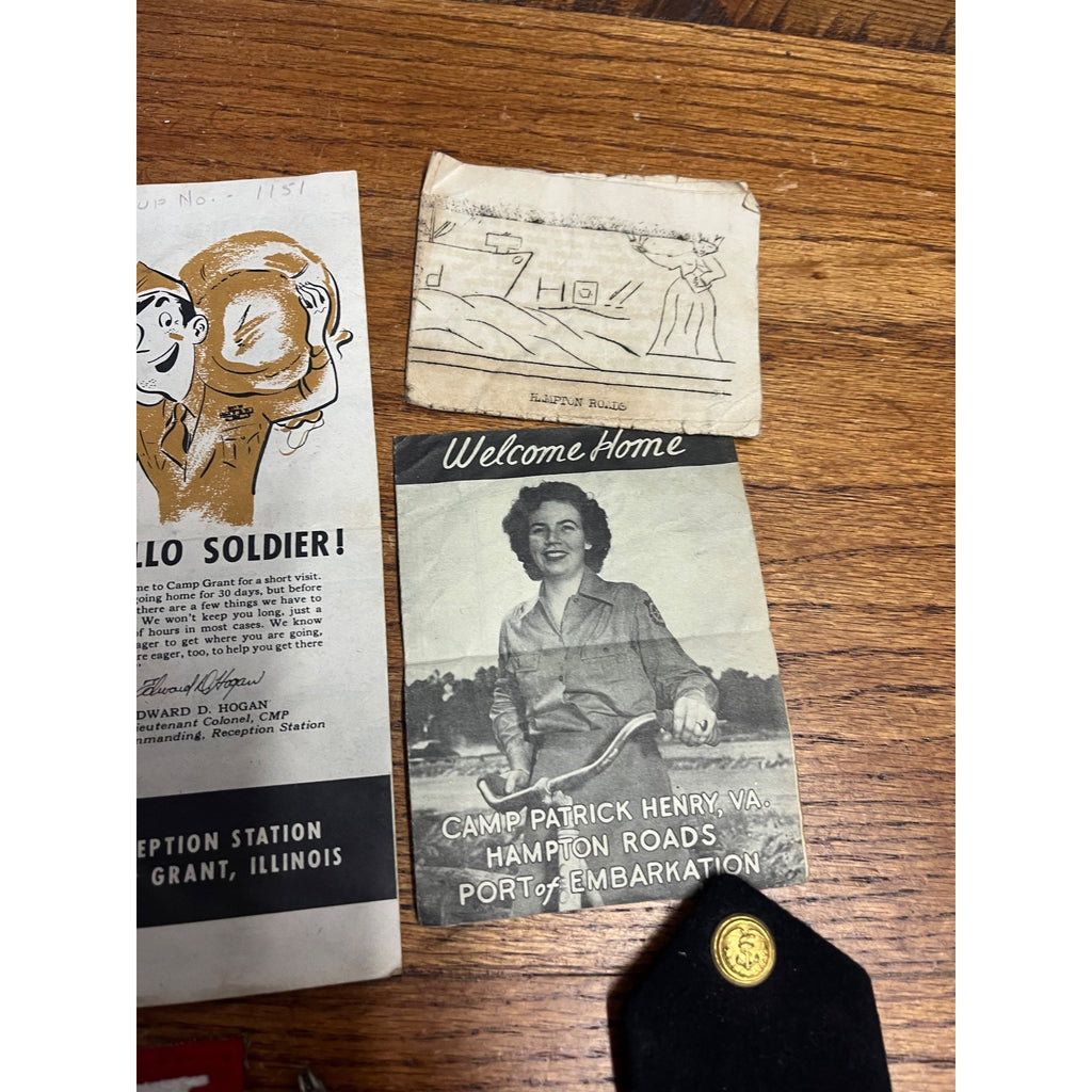 Vintage WWII Soldier Estate Lot Medals Service Patches Bars Ephemera
