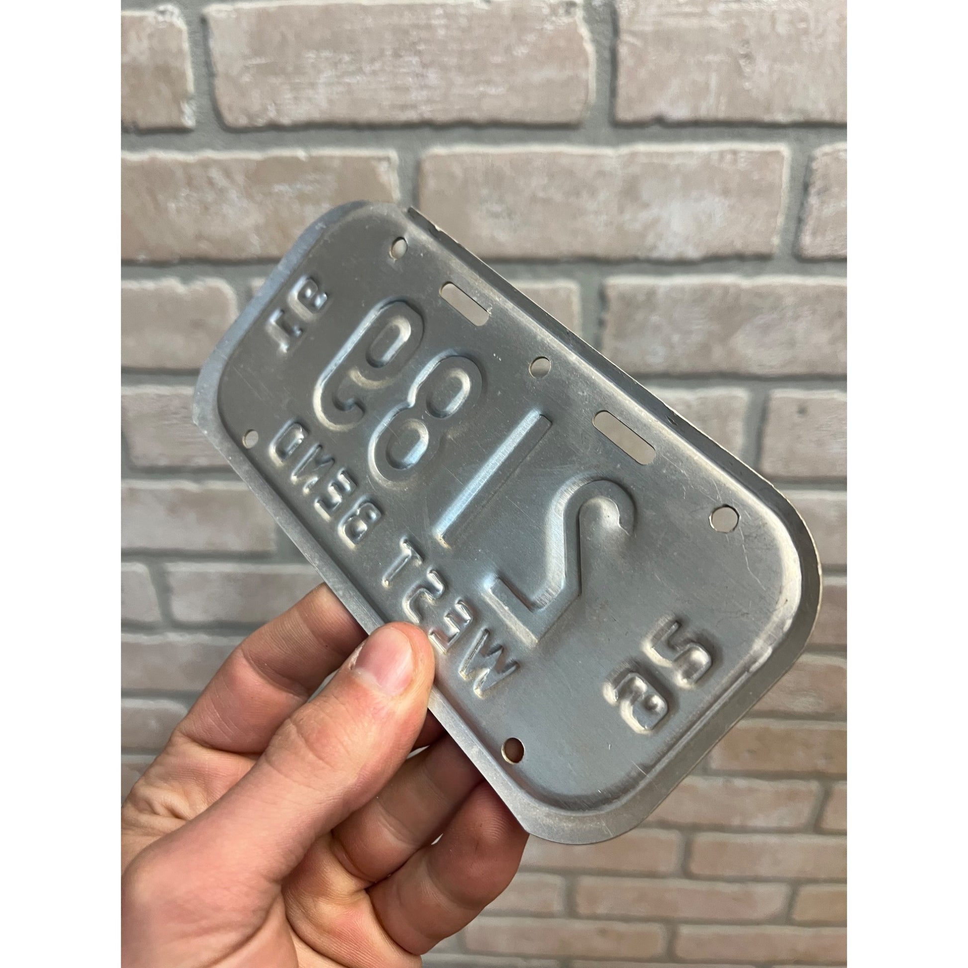 Vintage Wisconsin Bicycle Bike License Plate Embossed West Bend 1991-1992