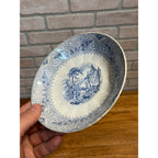 Rare 1850s Wedgwood Blue & White Transferware Small Bowl Ironstone Geneva 19th c