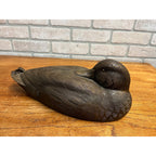 Vintage Brown Duck Decoy by Culbertson's 14" Resin