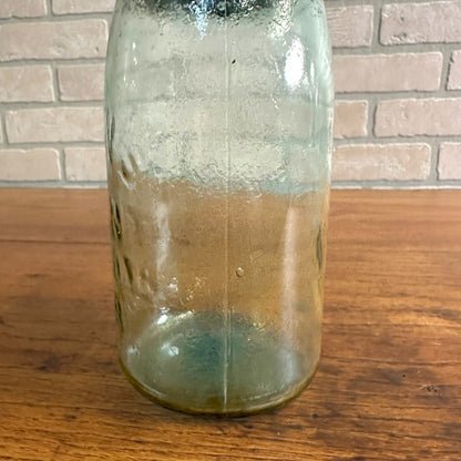 Masons Pat Nov 30th 1858 Large Bold Embossed Blue Mason Jar Green w/ Lid