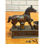Antique Original 1885 Trick Pony Mechanical Bank & Key Shepard Hardware