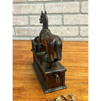 Antique Original 1885 Trick Pony Mechanical Bank & Key Shepard Hardware