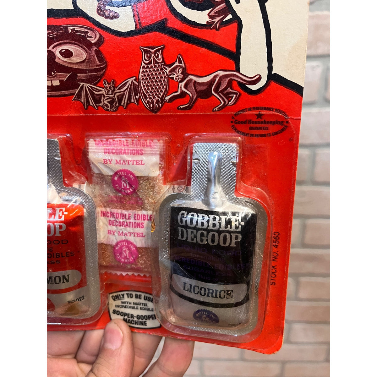 1966 Mattel Incredible Edibles Sealed Card Liquid 2 Packets of Gobble-Degoop