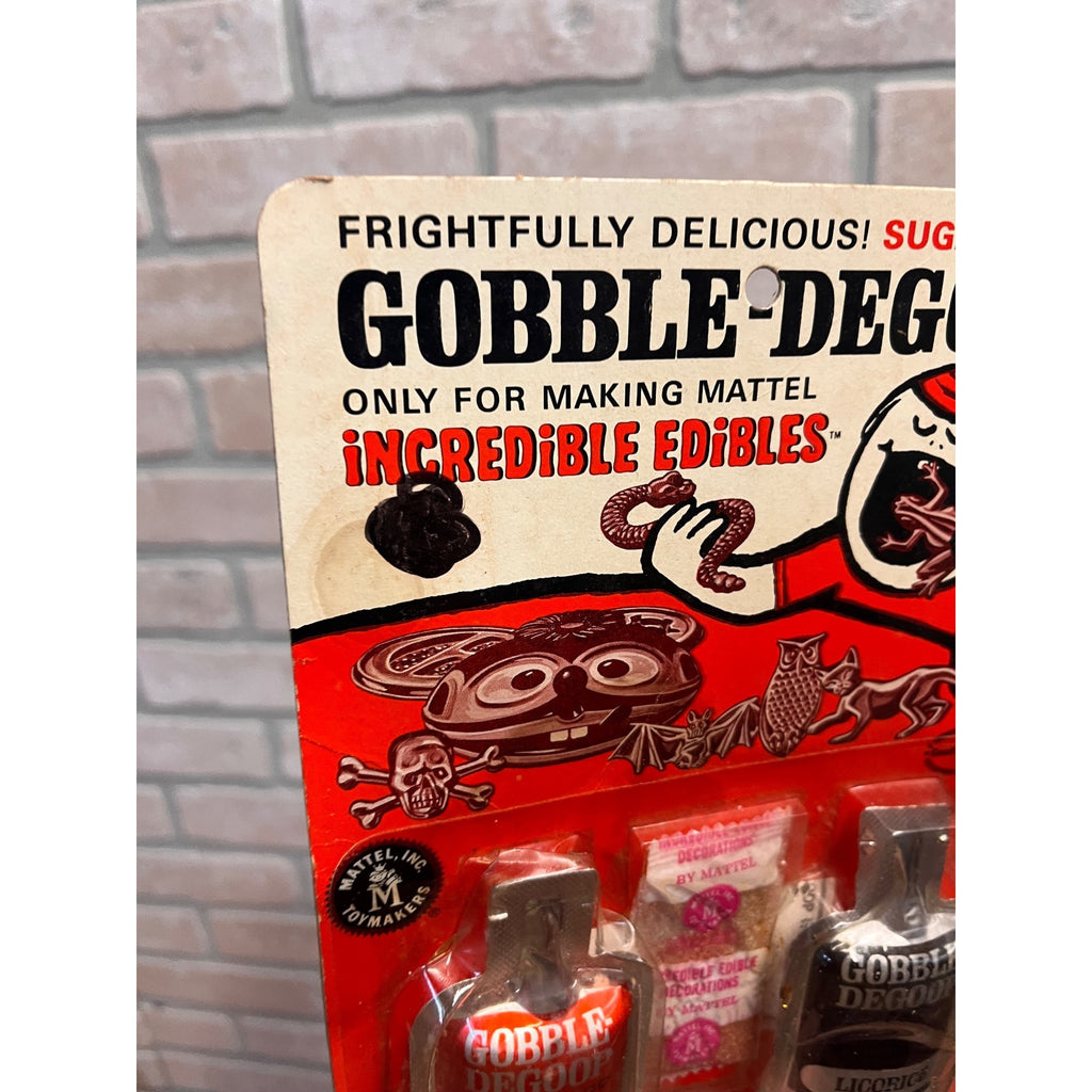 1966 Mattel Incredible Edibles Sealed Card Liquid 2 Packets of Gobble-Degoop