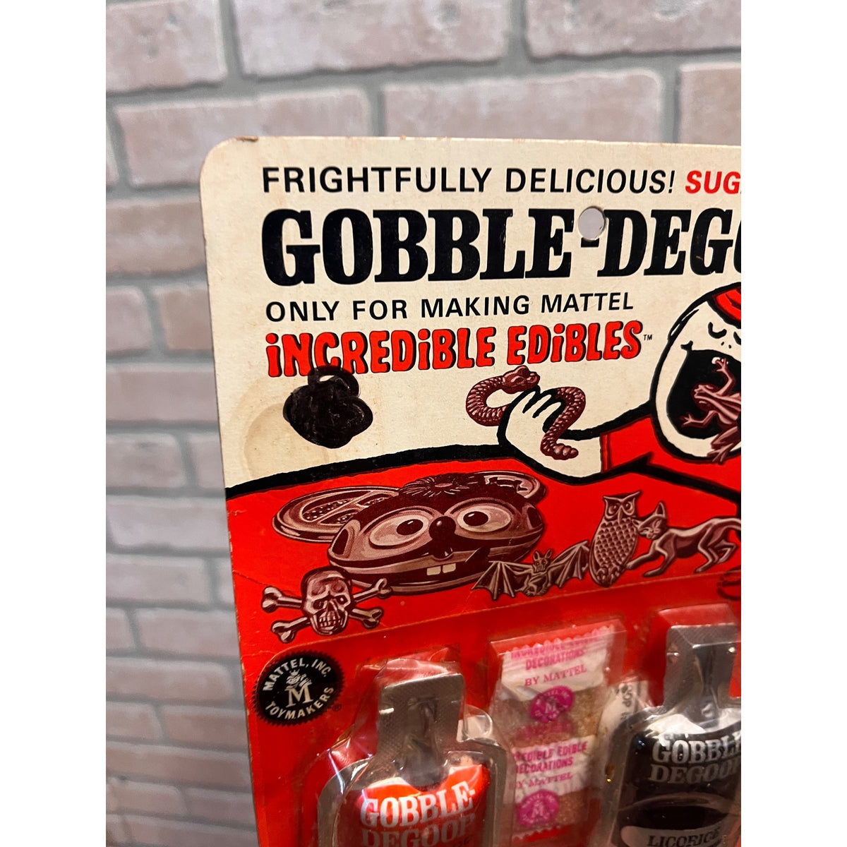 1966 Mattel Incredible Edibles Sealed Card Liquid 2 Packets of Gobble-Degoop