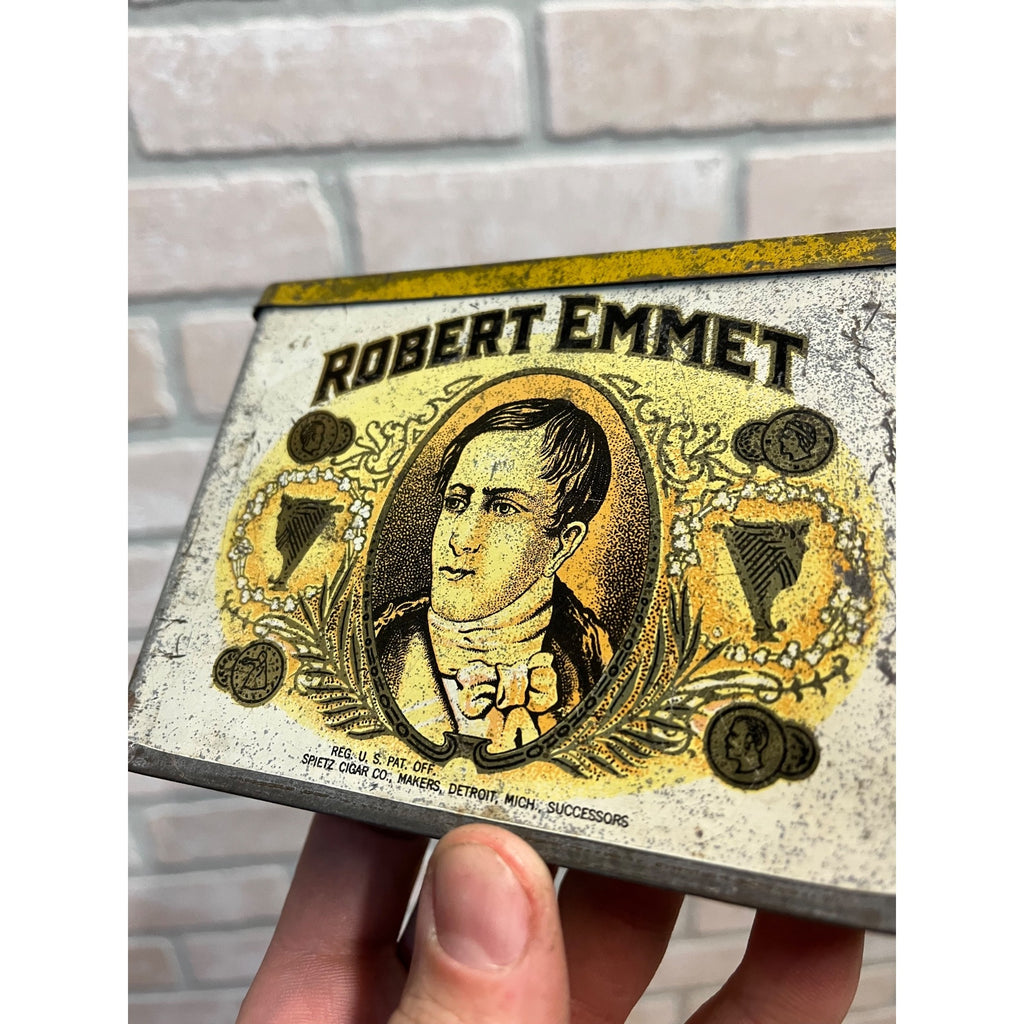 Vintage Robert Emmet Tobacco Tin Advertising  Spietz Cigar Co. Detroit MI