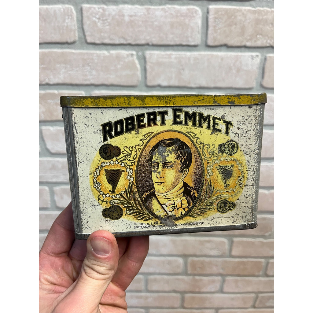 Vintage Robert Emmet Tobacco Tin Advertising  Spietz Cigar Co. Detroit MI