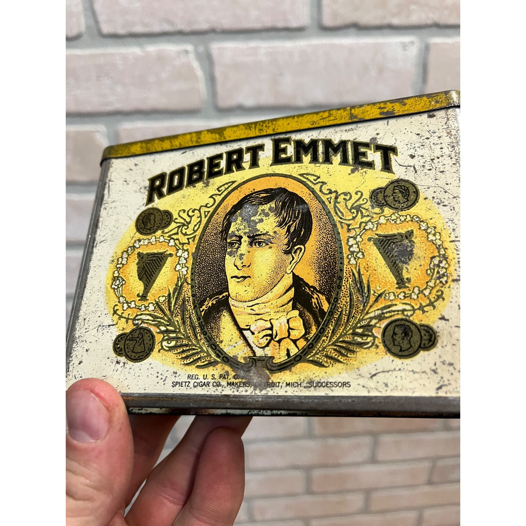 Vintage Robert Emmet Tobacco Tin Advertising  Spietz Cigar Co. Detroit MI