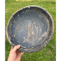 Antique Primitive Hand Turned Wooden Dough Bowl Old Black Paint AAFA Farmhouse
